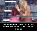 Lita jerks Edge off... the ladder!