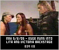 Edge approaches Lita and Victoria backstage