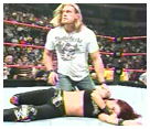 Edge angry as Lita is left laying after getting a 619