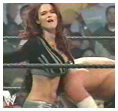 Lita delivers a Twist of Fate on Hardy